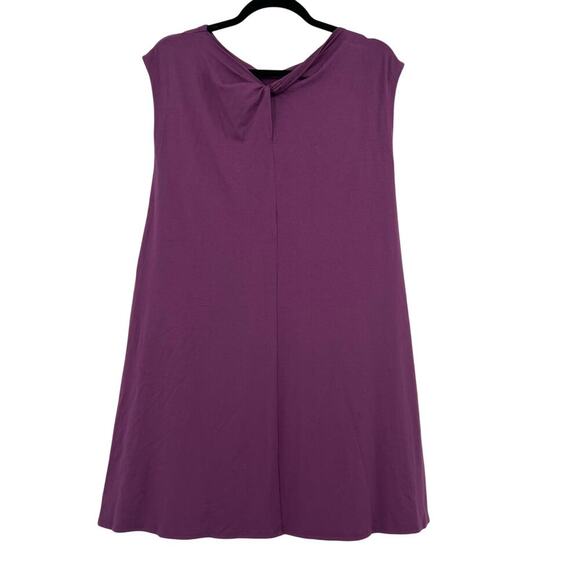 Eileen Fisher Women's Purple Twist Back Short Sleeve Dress Extra Small - Picture 4 of 8